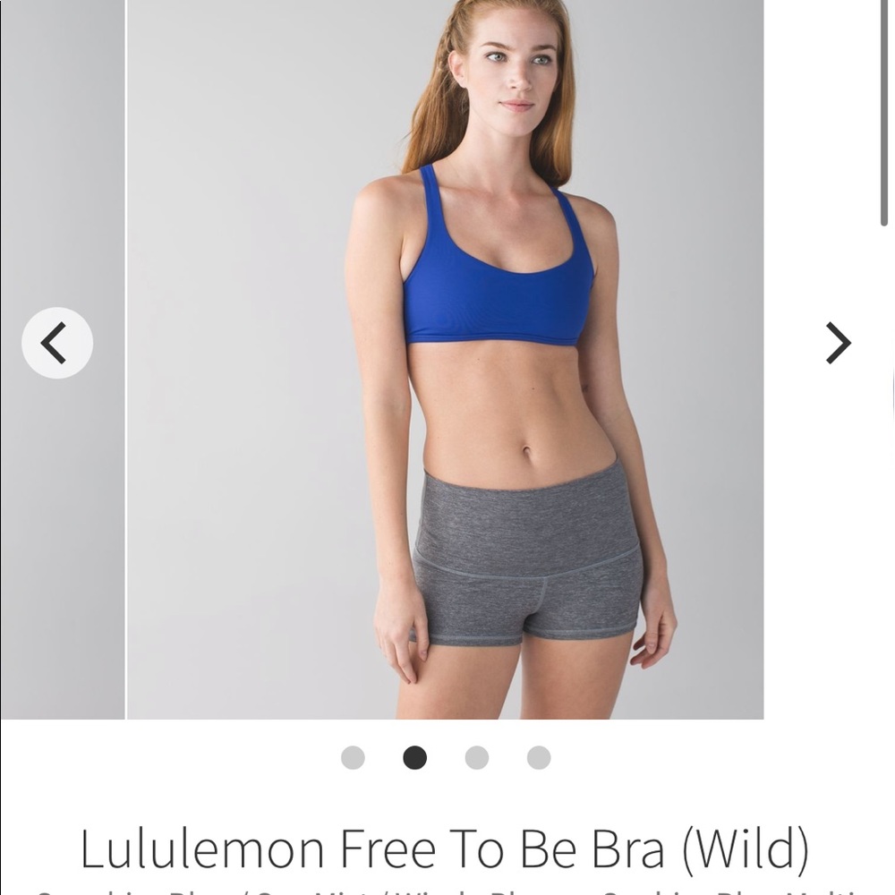 Lululemon free to be bra size 4, sapphire blue